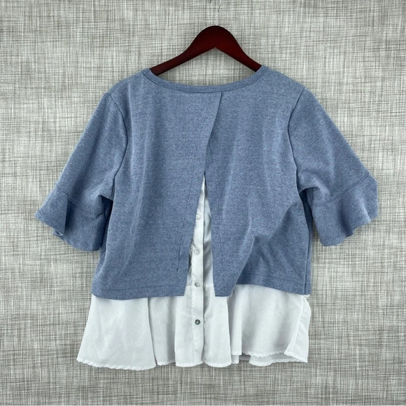 Jane and Delancey Short sleeve round neck blouse women's Size Large 0205 - Picture 2 of 9
